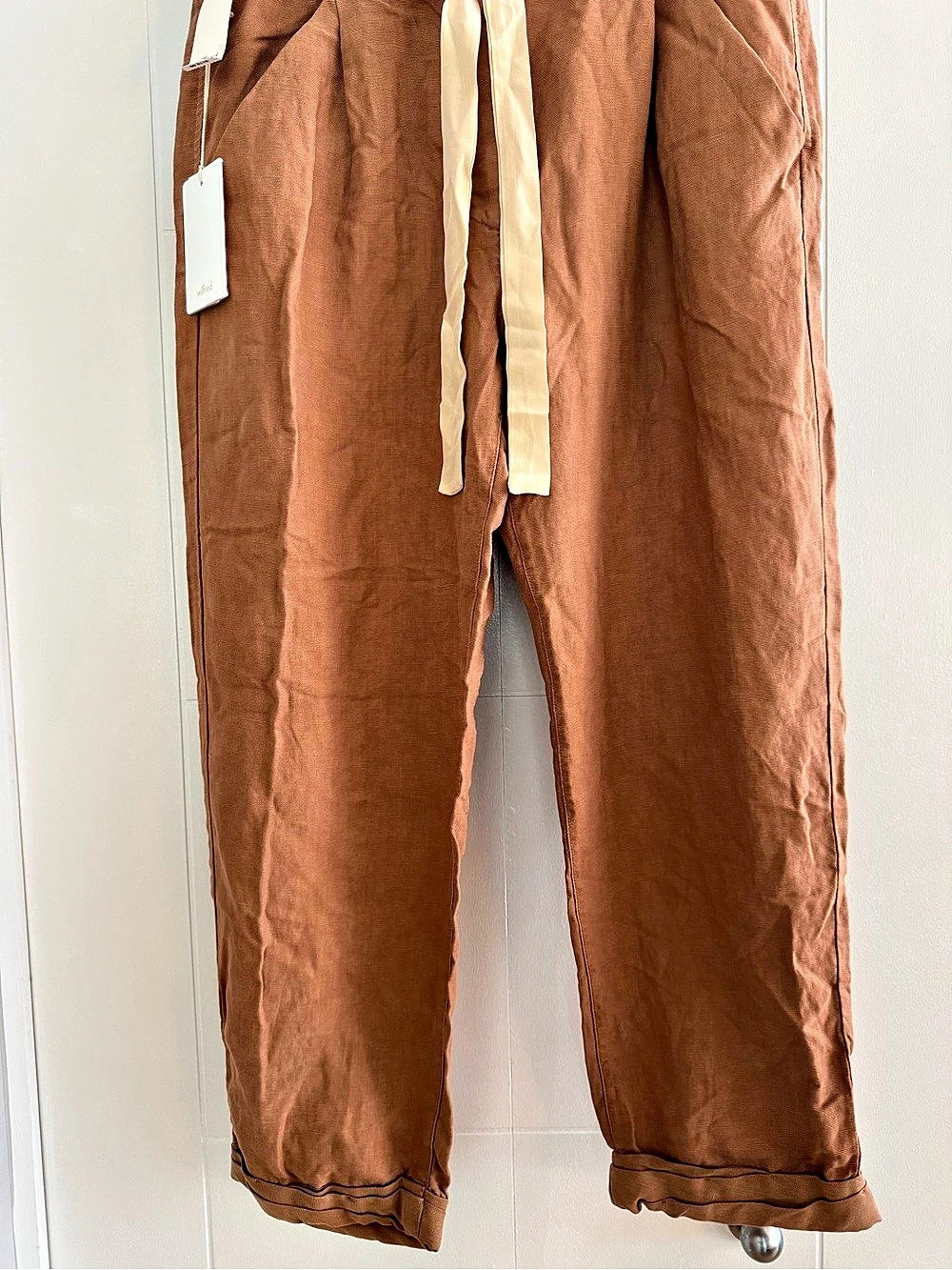 Aritzia Wilfred - Linen Blend Trousers Rust Color - NEW - Size 10